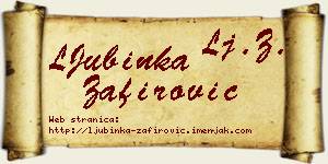 LJubinka Zafirović vizit kartica